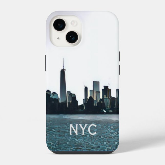 Coque iPhone Boîtier de téléphone NYC noir et blanc (Verso)