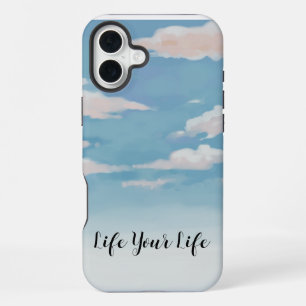 Coque iPhone 16 Plus Boîtier de téléphone Pastel Sky - Citation "Live Y