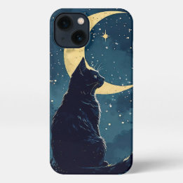 Etui iPhone 13 Boîtier de téléphone pour chat noir pour iPhone