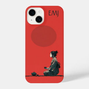 Coque Pour iPhone 14 Boîtier de téléphone rouge avec Anime Girl   Perso