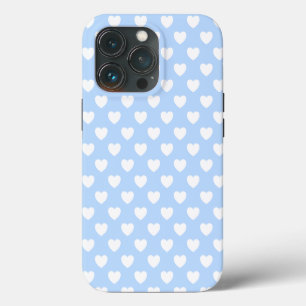 Etui iPhone 13 Pro Boîtier de téléphone Super Cute Pastel Blue and Wh