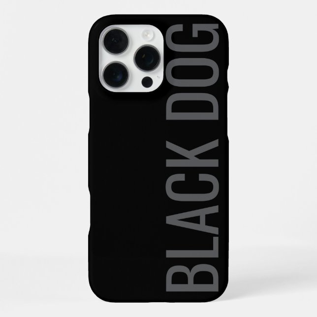 Coque iPhone Boîtier de typographie - Black Dog (Verso)