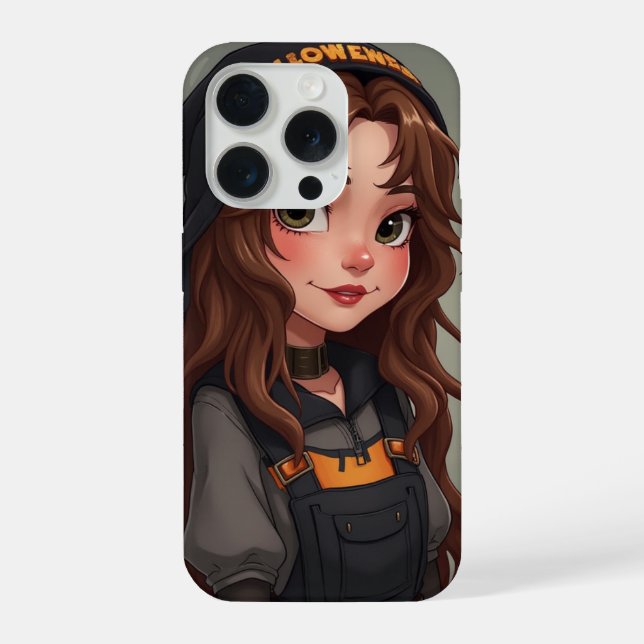 Coque iPhone boîtier fille Halloween mignon (Verso)