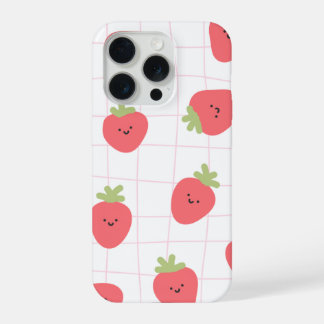 Coque iPhone 15 Pro Boîtier fraise mignon pour iPhone 15 Pro
