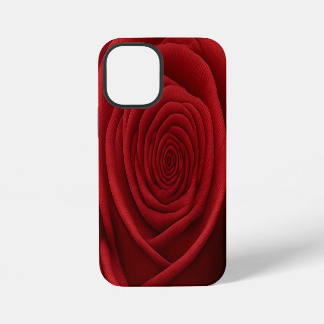 Coque iPhone Boîtier iPhone 12 Mini - Fleur de Rose Rouge (Verso)