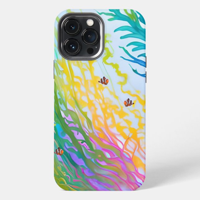 Coque iPhone Boîtier iPhone 13 Pro Max avec herbe de mer coloré (Verso)