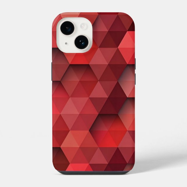 Coque iPhone Boîtier iPhone 14 à motif géométrique triangle rou (Verso)