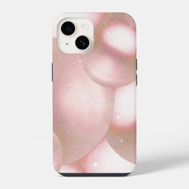 Coque iPhone boîtier iphone 14 esthétique perle rose. (Verso)