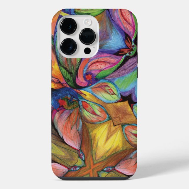 Coque iPhone Boîtier iPhone 14 Pro Max en fleurs d'amour (Verso)