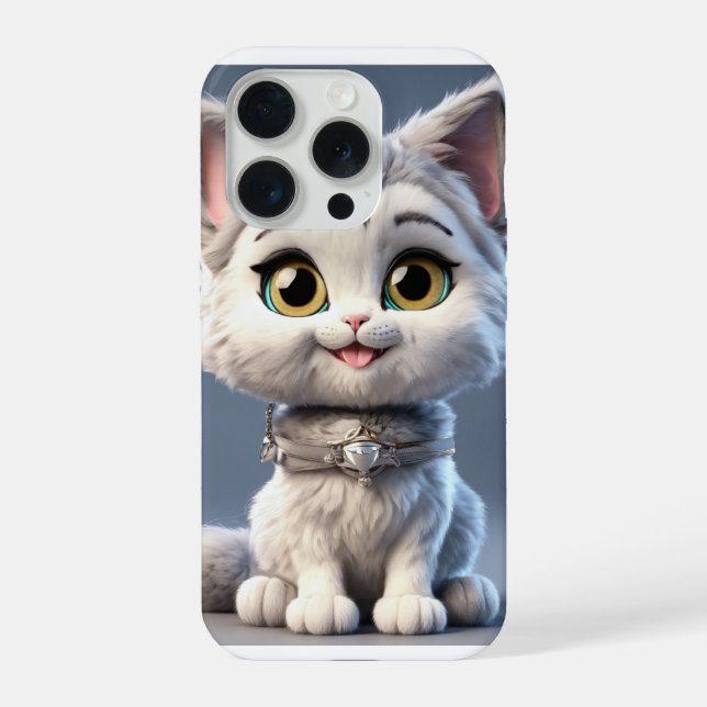 Coque iPhone Boîtier iPhone 15 Pro avec illustration de chat ad (Verso)