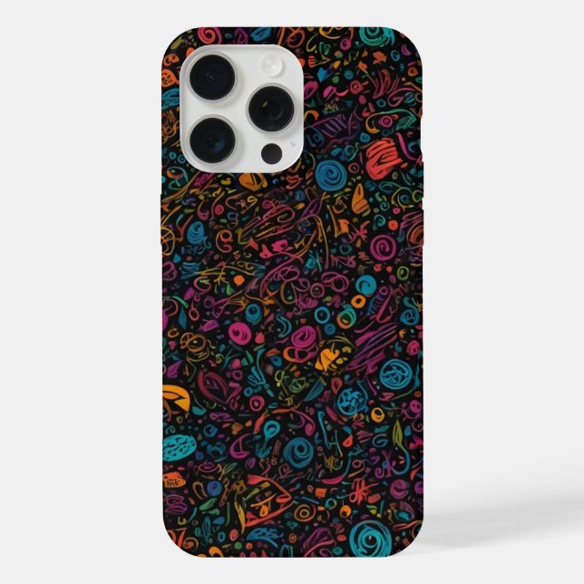 Coque iPhone Boîtier iphone 15 pro max Coloured Doodles (Verso)