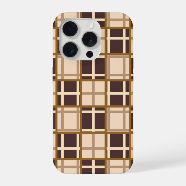Coque iPhone Boîtier iPhone 15 Pro Teintes Abstraites Marron (Verso)