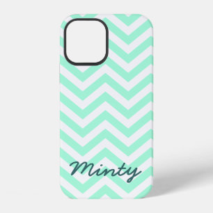 Coque iPhone 12 Boîtier iPhone 5C à motif chevron vert menthe