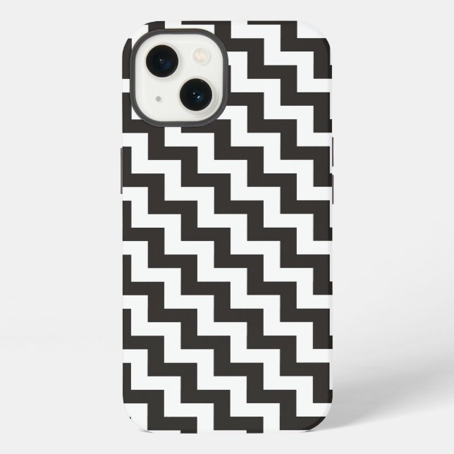 Coque iPhone Boîtier iPhone 6 Xtreme Chevron Diagonal Noir et B (Verso)