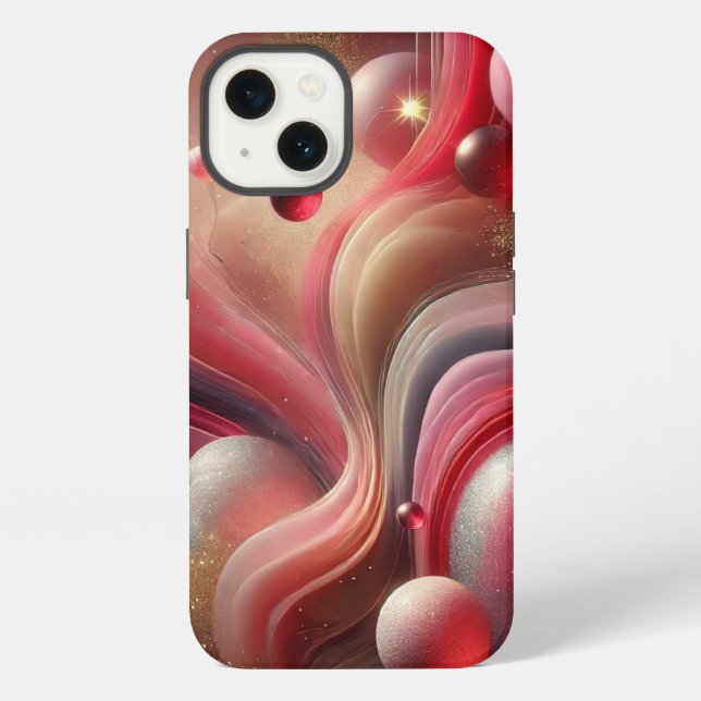 Coque iPhone Boîtier iPhone Abstrait Rose (Verso)