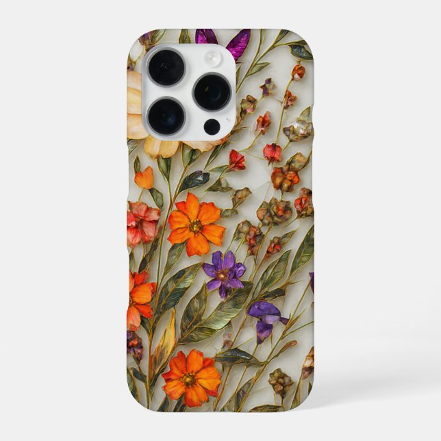 Coque iPhone Boîtier iPhone Art de Fleur Pressée (Verso)