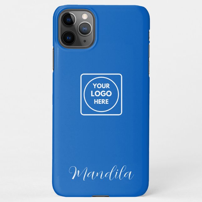 Coque iPhone Boîtier iPhone avec logo personnalisé Deep Blue (Dos)