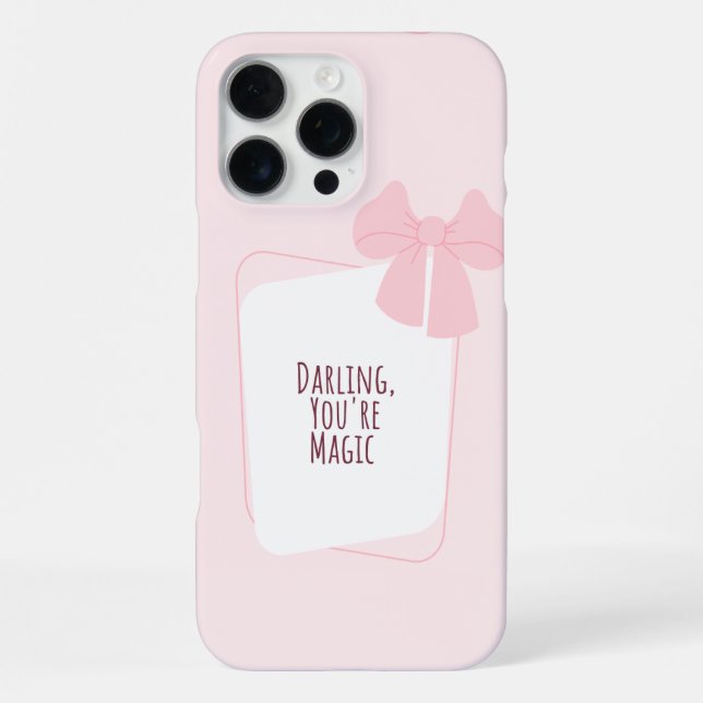 Coque iPhone Boîtier iPhone avec nœud rose  (Verso)