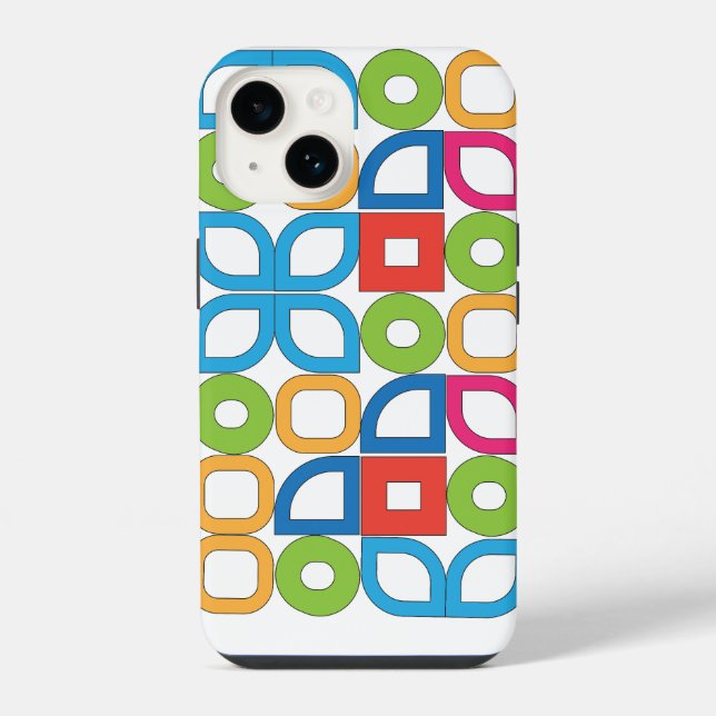 Coque iPhone Boîtier iPhone blanc moderne du milieu du siècle c (Verso)