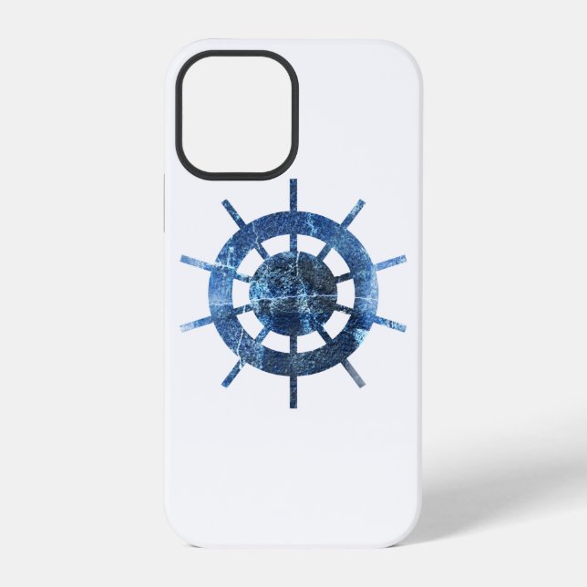Coque iPhone Boîtier iPhone Case-Mate de Blue Ship's Helm Rust  (Verso)
