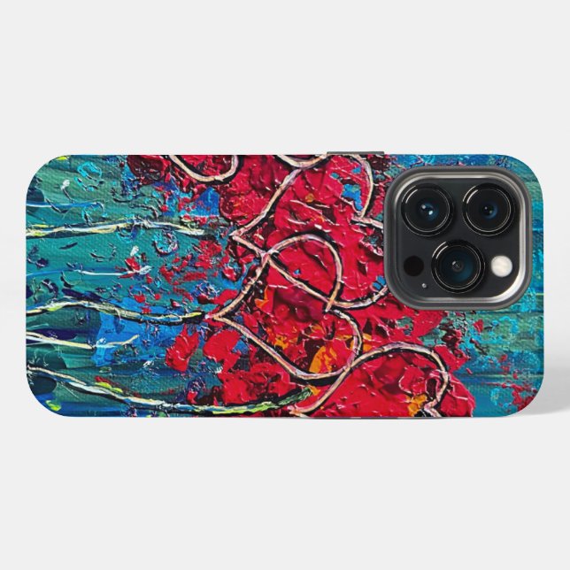 Coque iPhone Boîtier iPhone Cœurs (Verso Horizontal)