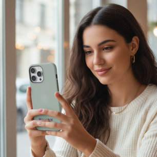 Coque iPhone 15 Pro Boîtier iPhone couleur frêne personnalisé avec tex