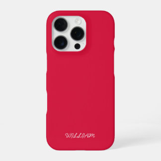 Coque iPhone 16 Pro Boîtier iPhone cramoisi personnalisé avec personna