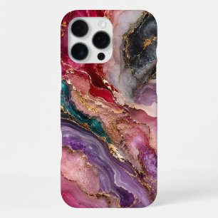 Coque iPhone 16 Pro Max Boîtier iPhone en marbre Rose Améthyste