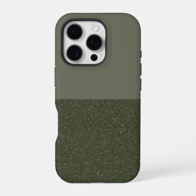 Coque iPhone Boîtier iPhone en Mousse Verte avec Strass en Bas  (Verso)