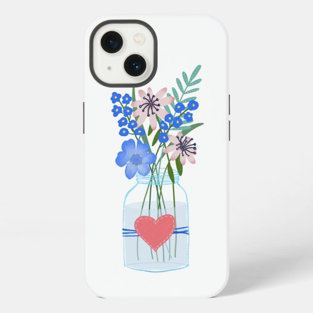 Coque iPhone Boîtier iPhone Fleurs Jar Maçon (Verso)