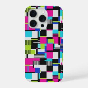 Coque iPhone 15 Pro Boîtier iPhone géométrique Cyberpunk Glitch