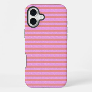 Coque iPhone 16 Plus Boîtier iPhone / iPad à rayures géométriques roses