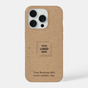 Coque iPhone 15 Pro Boîtier iPhone Logo d'entreprise Kraft Rustique