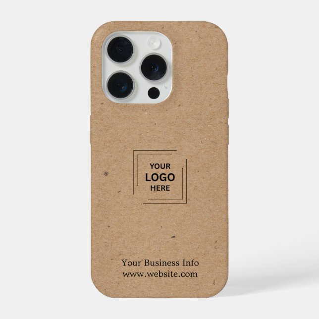 Coque iPhone Boîtier iPhone Logo d'entreprise Kraft Rustique  (Verso)