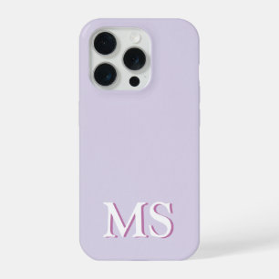 Coque iPhone 15 Pro Boîtier iPhone Monogramme Minimaliste Violet Lavan