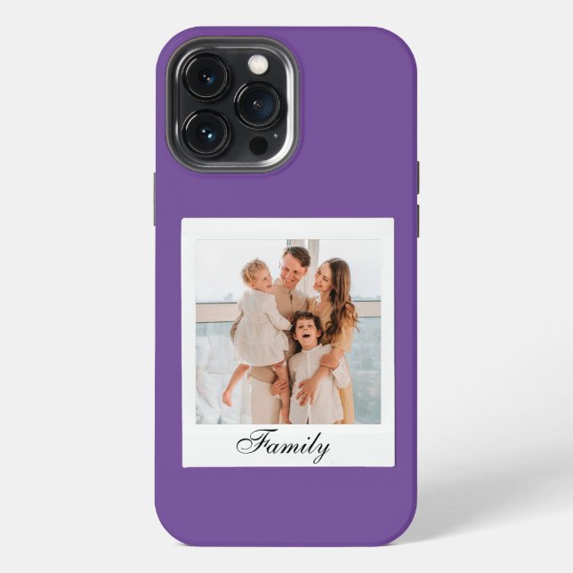 Coque iPhone Boîtier iPhone violet moderne personnalisé vintage (Verso)