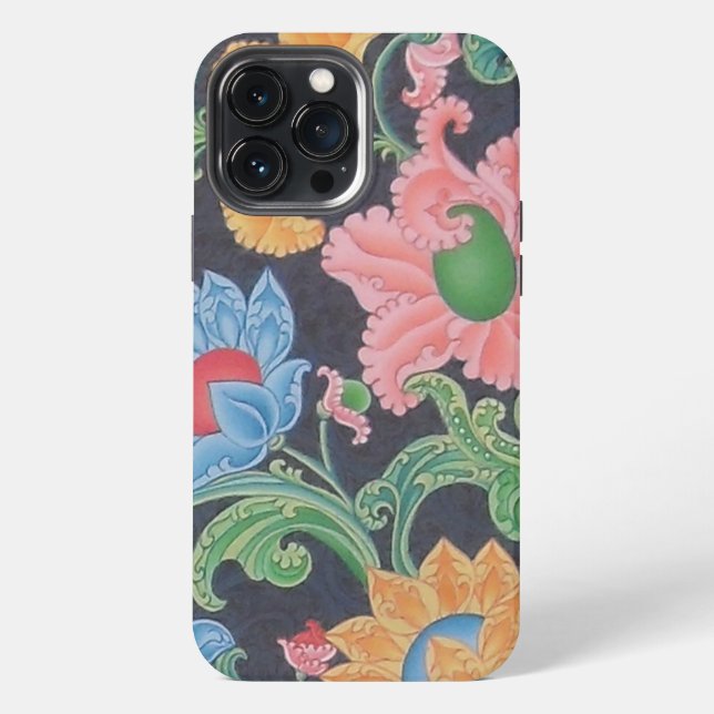 Coque iPhone Boîtier pour iPhone 13 Pro Max Fleurs (Verso)