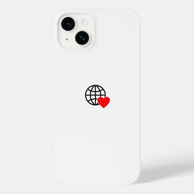 Coque iPhone Boîtier pour iPhone 14 Plus | Étui Globe Heart (Verso)
