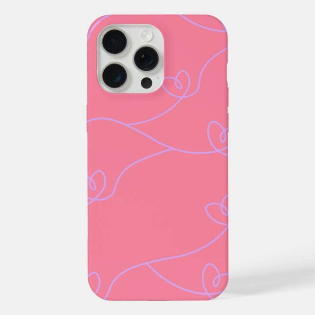 Coque iPhone Boîtier pour iphone 15 avec dessin au trait de cœu (Verso)
