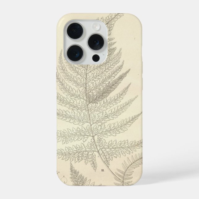 Coque iPhone Boîtier pour iPhone 15 Pro à thème de fougère (Verso)