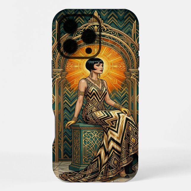 Coque iPhone Boîtier Teal & Gold pour iPhone 16 Pro Max | Elega (Verso)