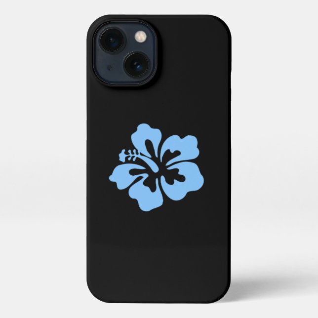 Coque iPhone Boîtier téléphonique bleu hibiscus (Verso)