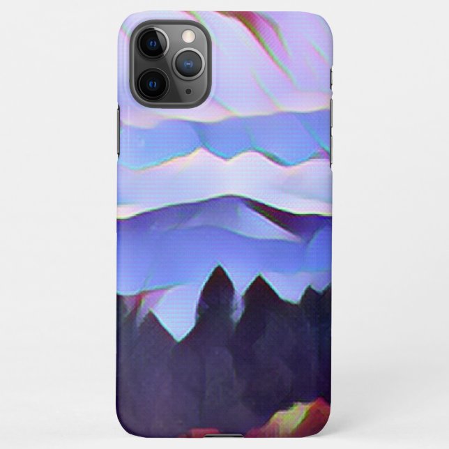 Coque iPhone Boîtier téléphonique Blue Mountain Painting (Dos)
