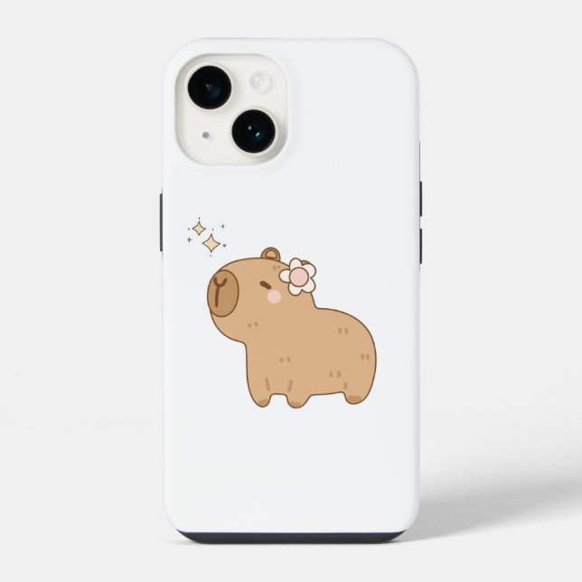 Coque iPhone Boîtier téléphonique Capybara mignon (Verso)