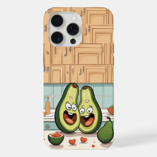 Coque iPhone 15 Pro Max Boîtier téléphonique couple Avocado   Funny Kawaii