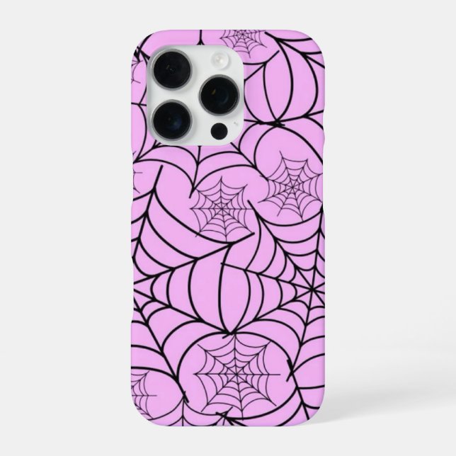 Coque iPhone Boîtier téléphonique d'Halloween Web Pink Spider (Verso)