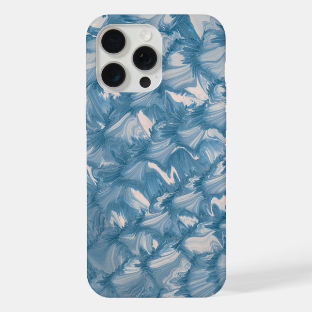 Coque iPhone Boîtier téléphonique en marbre Abstrait bleu (Verso)