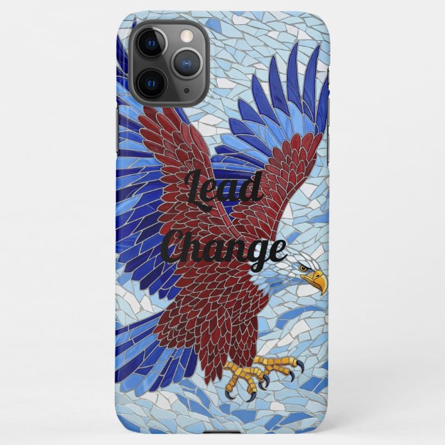 Coque iPhone Boîtier téléphonique en mosaïque d'aigle - Liberté (Dos)