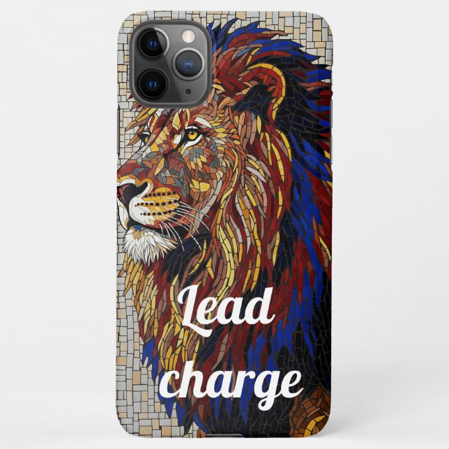 Coque iPhone Boîtier téléphonique en mosaïque de Lion Majestic  (Dos)