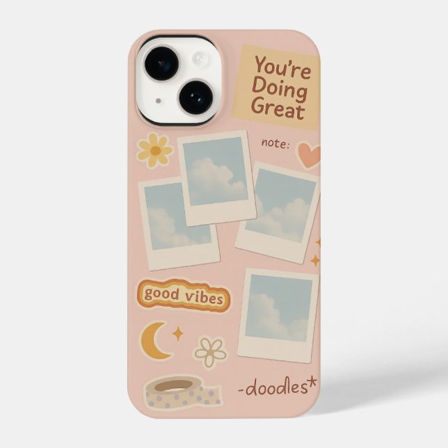 Coque iPhone Boîtier téléphonique esthétique Collage numérique (Verso)